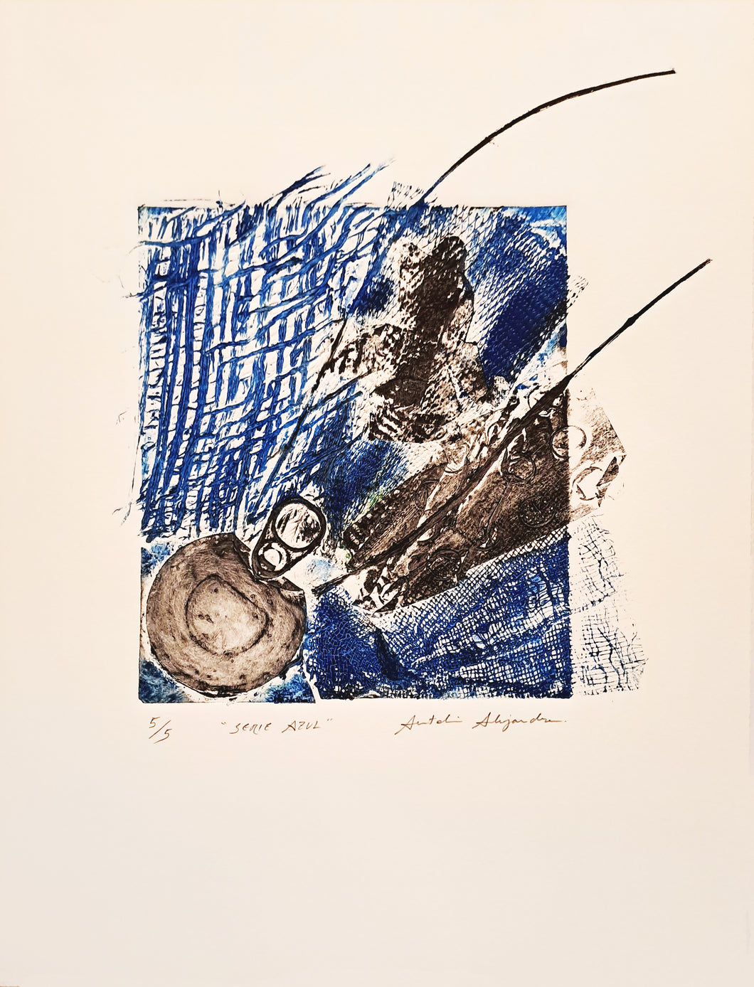 Antolín Alejandre Ruiz - Grabado 'Minotauro' (Serie Azul)