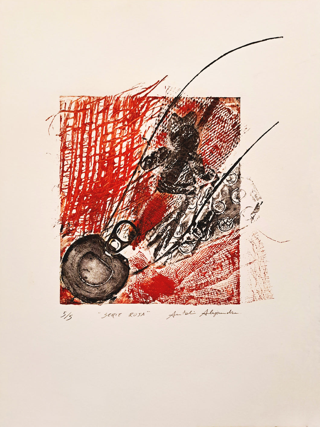 Antolín Alejandre Ruiz - Grabado 'Minotauro' (Serie Roja)