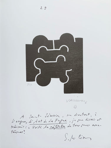 Eduardo Chillida - Xilografía 'Emilie M.Cioran: Ce Maudit Moi' #3