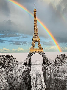 JR - Glicée "Trompe l'oeil, Les Falaises du Trocadéro, 21 de mayo de 2021, 20h03, París, Francia, 2021"