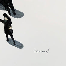 Load image into Gallery viewer, Juan Genovés - Serigrafía sobre lienzo &quot;Persecución&quot;