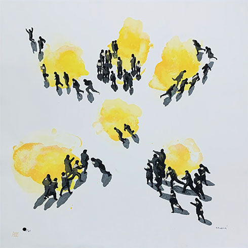 Juan Genovés - Serigrafía sobre lienzo 