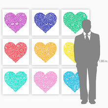 Load image into Gallery viewer, Mr Doodle - Portfolio Completo: 9 serigrafías &quot;Pop Heart&quot;