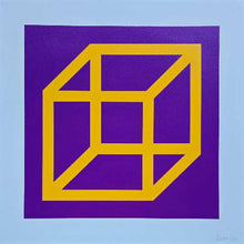 Laden Sie das Bild in den Galerie-Viewer, Sol LeWitt - Linograbado 'Open Cube in Color on Color' #2