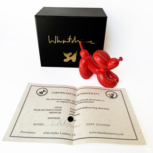 Whatshisname (Sebastian Burdon) - Escultura "Downward Balloon Dog Mini Red" (10 cm)